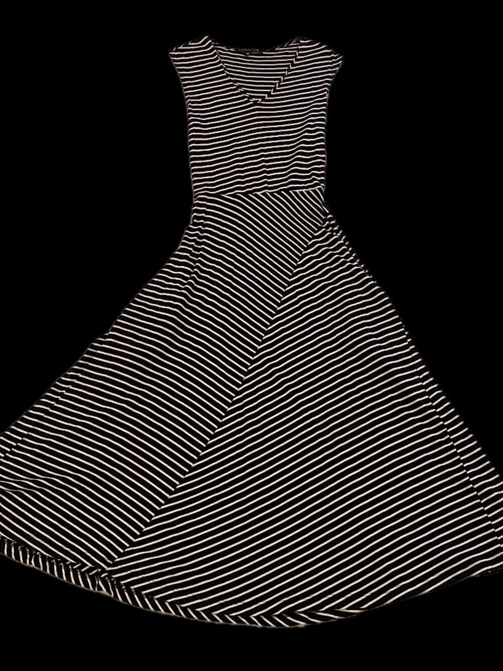 Curator Asymmetrical Striped Sleeveless Tank Dress, XS